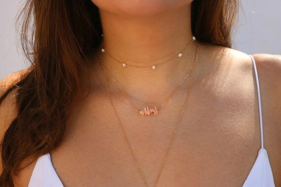 Freshwater Pearl Tin Cup Choker Necklace | 14K Gold Filled Station Chain